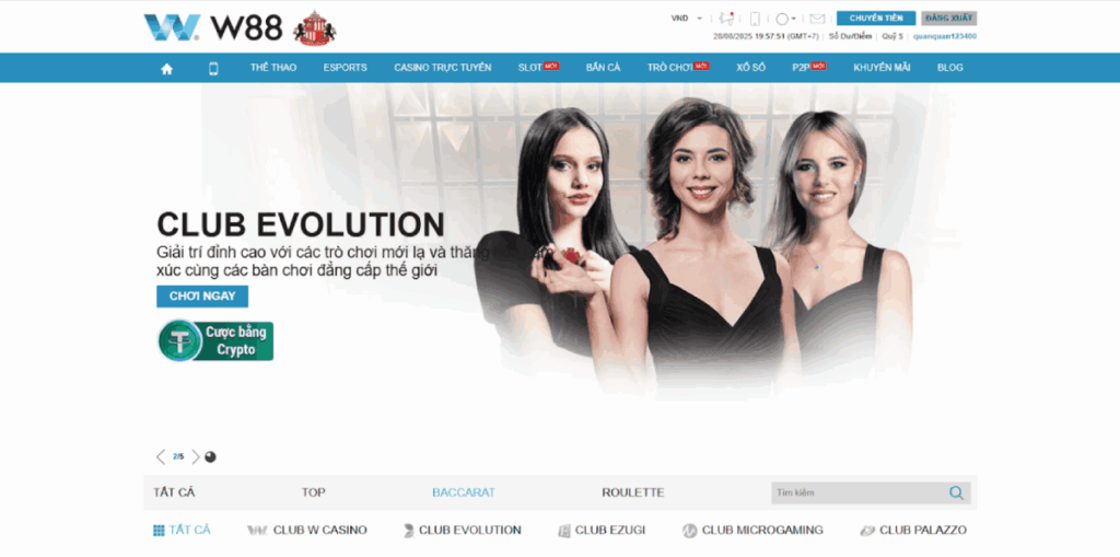 Hổ baccarat không hoa hồng W88