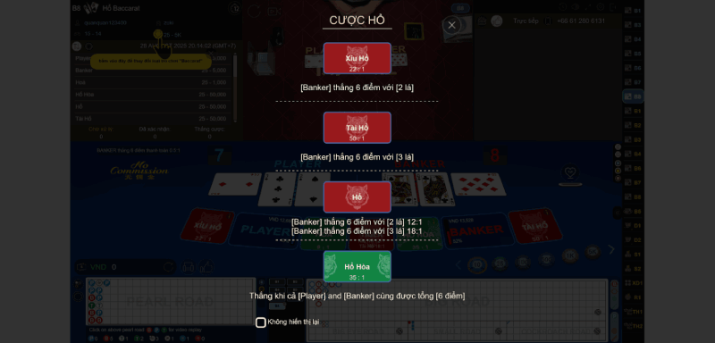 cược hổ baccarat