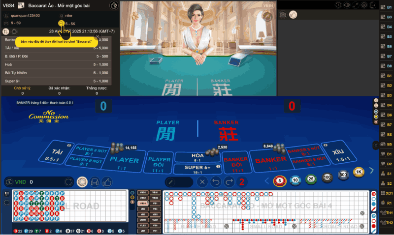 Vài nét sơ lược về game Virtual Squeeze Baccarat