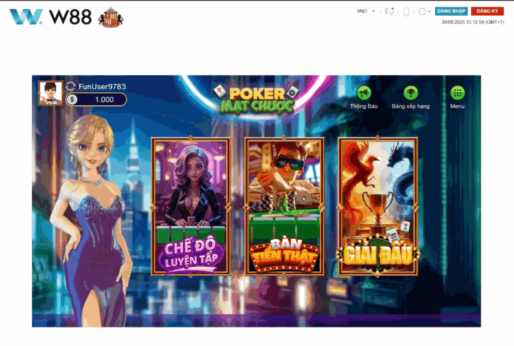 poker mạt chược W88